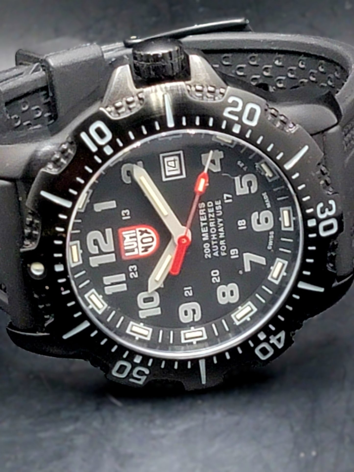 Luminox Navy Seal ANU 45mm Steel Black Dial Quartz Mens Watch XS.4221.NV.F