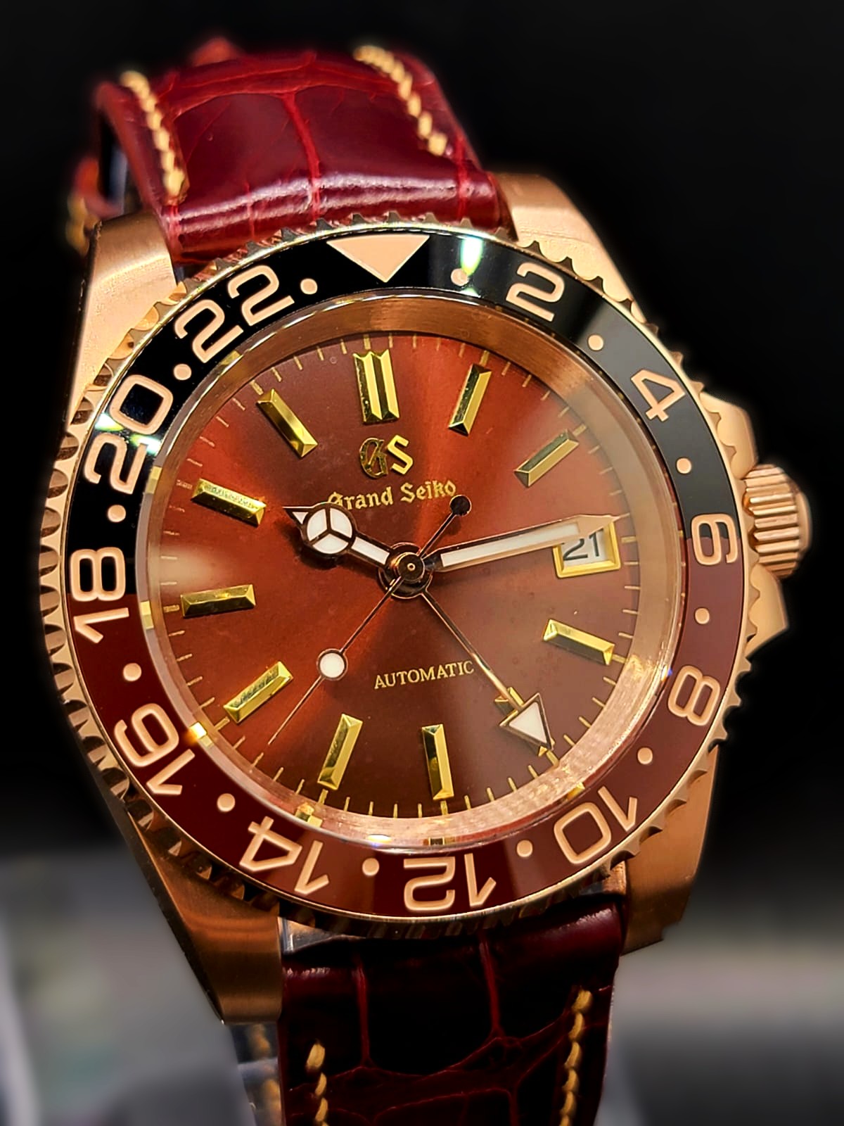***BRAND NEW Grand Seiko Rose Gold Men's Premier MOD Watch-Cust Leather- NH34GMT Automatic