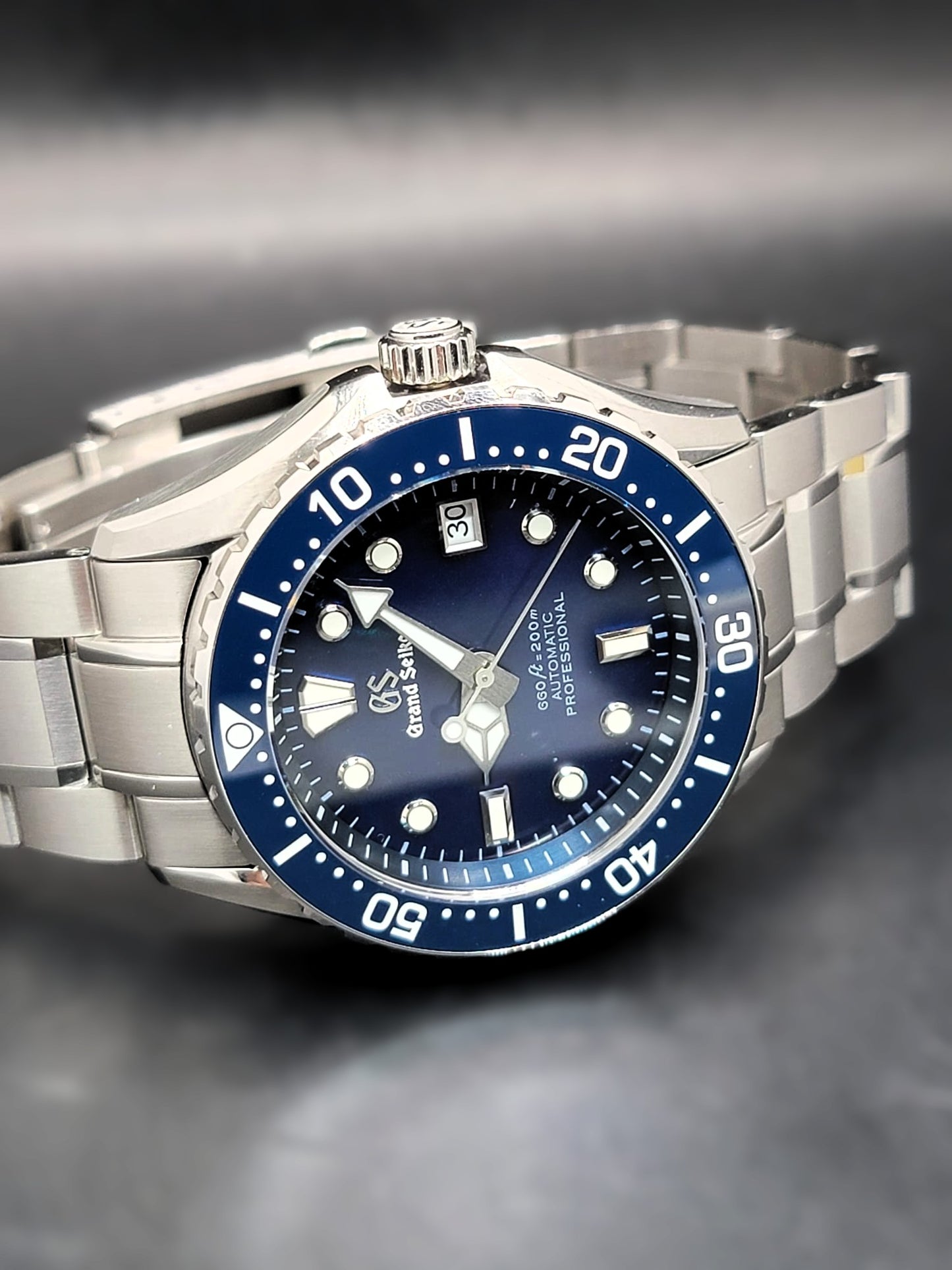 *** BRAND NEW PREMIER CUSTOM MOD 40mm Grand Seiko Sports Collection BLUE MOTHER OF PEARL Mens Watch - NH35