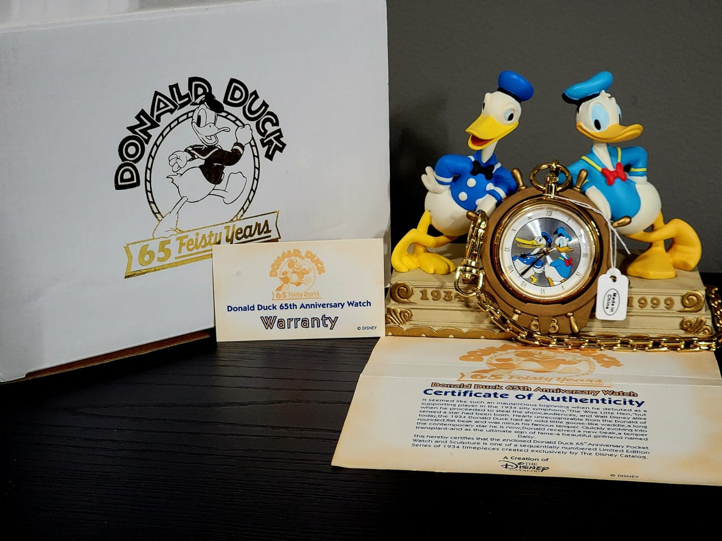 Disney Donald Duck Pocket Watch 65Th Anniversary LIMITED EDITION #0870 / 1934 NEW