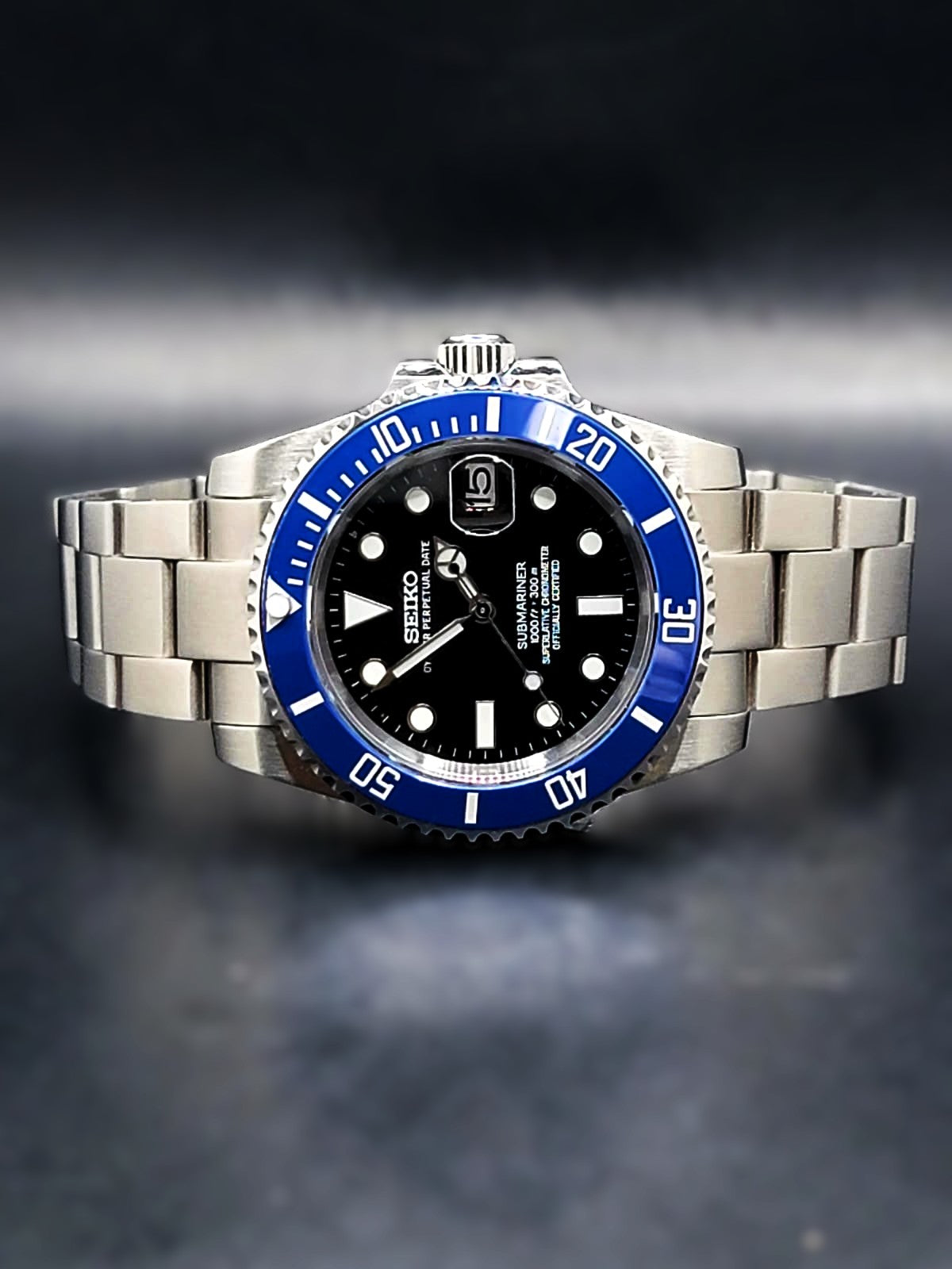 SEIKO MOD BLUEBERRY SUB STYLE SAPPHIRE CRYSTAL AUTOMATIC NH35A MOVEMENT MEN'S WATCH NEW