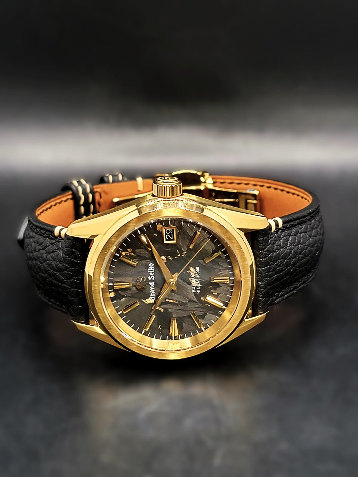**BRAND NEW PREMIER** CUSTOM MOD 38MM (GRAND SEIKO BLACK & GOLD) HI-DEF TEXTURED DIAL AUTOMATIC NEW **BUILD TO ORDER, SERIOUS INQUIRES ONLY PLEASE**