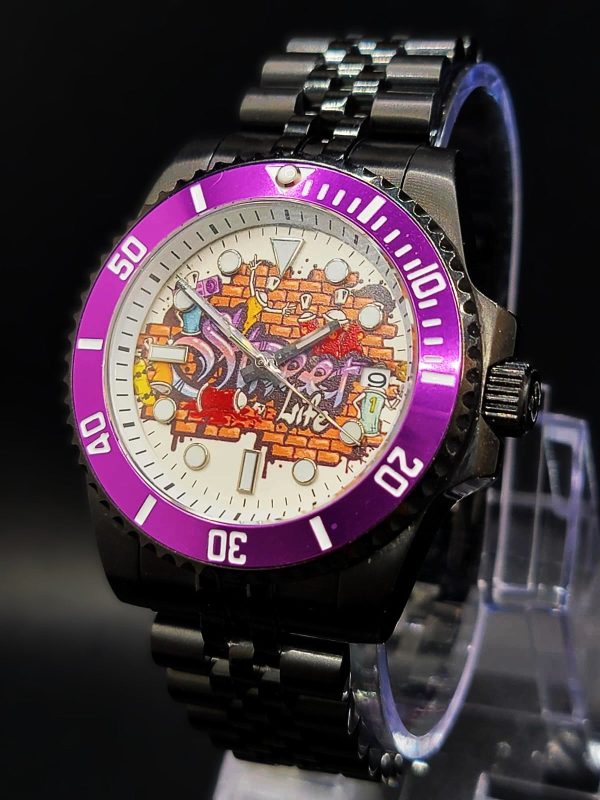 SEIKO STREET LIFE CUSTOM MOD w/ Black Jubilee Bracelet