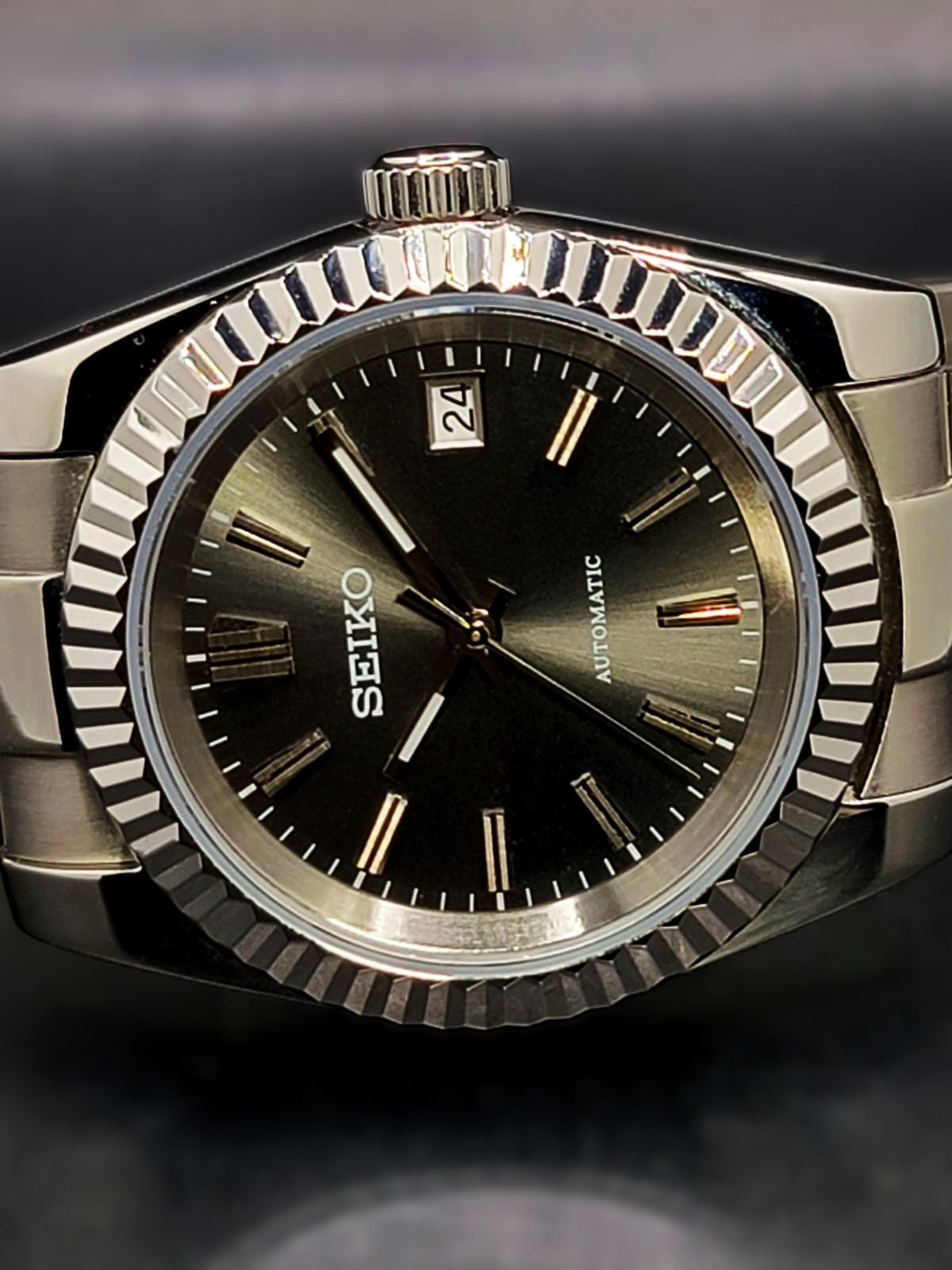 CUSTOM SEIKO MOD 100 SHADES OF GREY AUTOMATIC