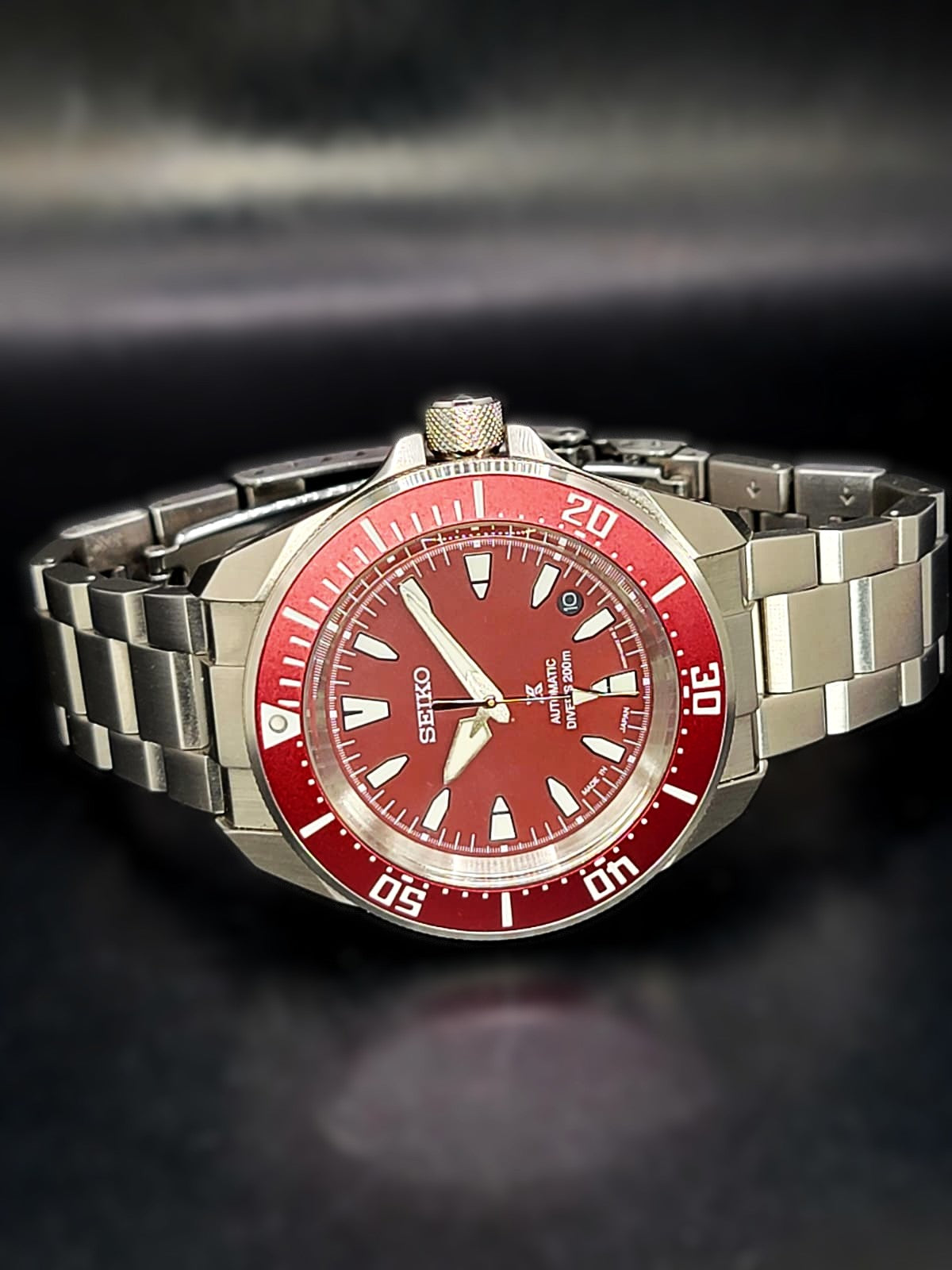 Seiko Samurai Prospex Automatic Diver Watch Red, 41.7mm, SRPL11