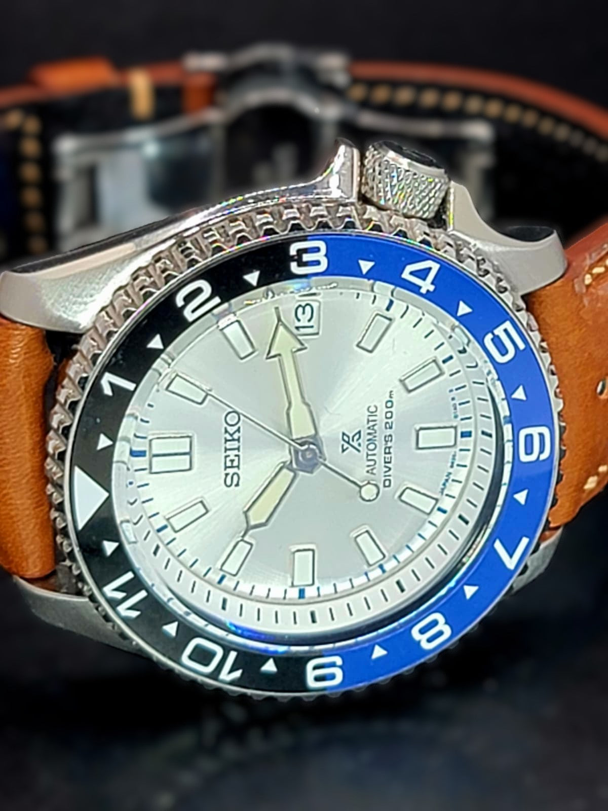 CUSTOM SEIKO MOD - COWBOY ICE - CUSTOM HAND MADE LEATHER