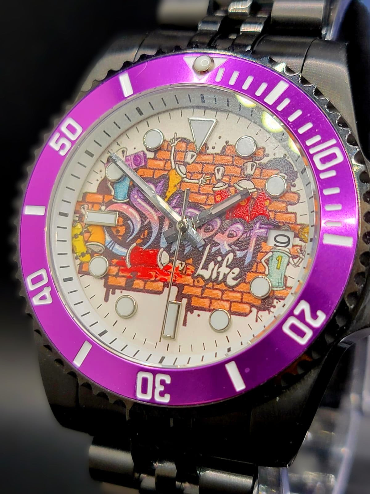 SEIKO STREET LIFE CUSTOM MOD w/ Black Jubilee Bracelet