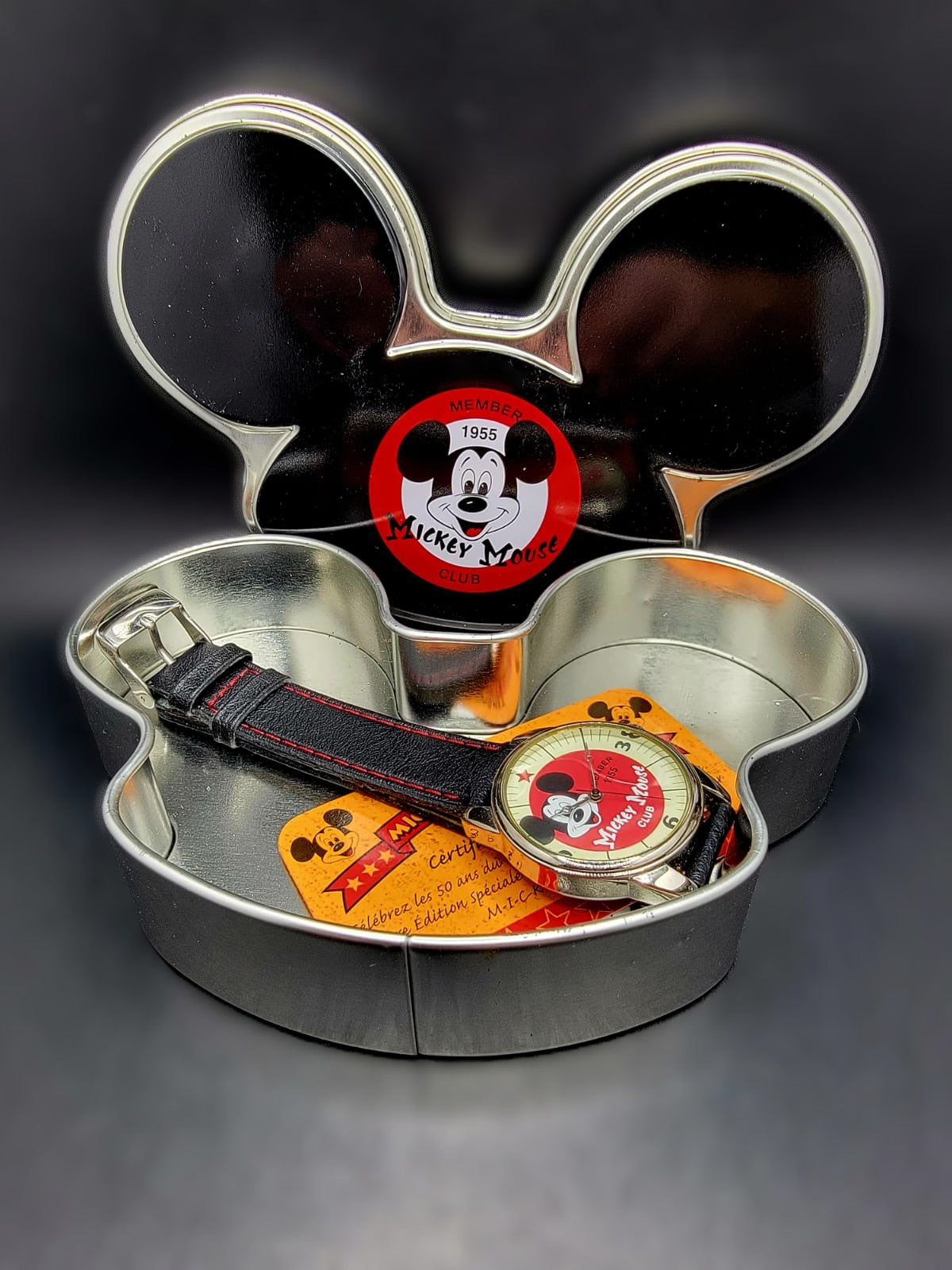 MICKEY MOUSE - CLUB MEMEBER 1955 WATCH - COLLECTORS SET