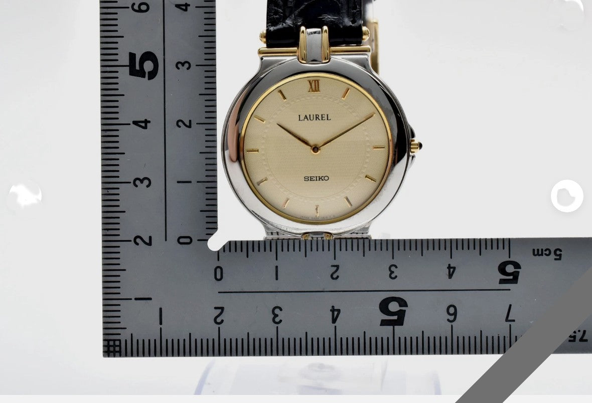MINT w/Box SEIKO LAUREL 5A54-0290 Cream Dial Silver Women's 33mm
