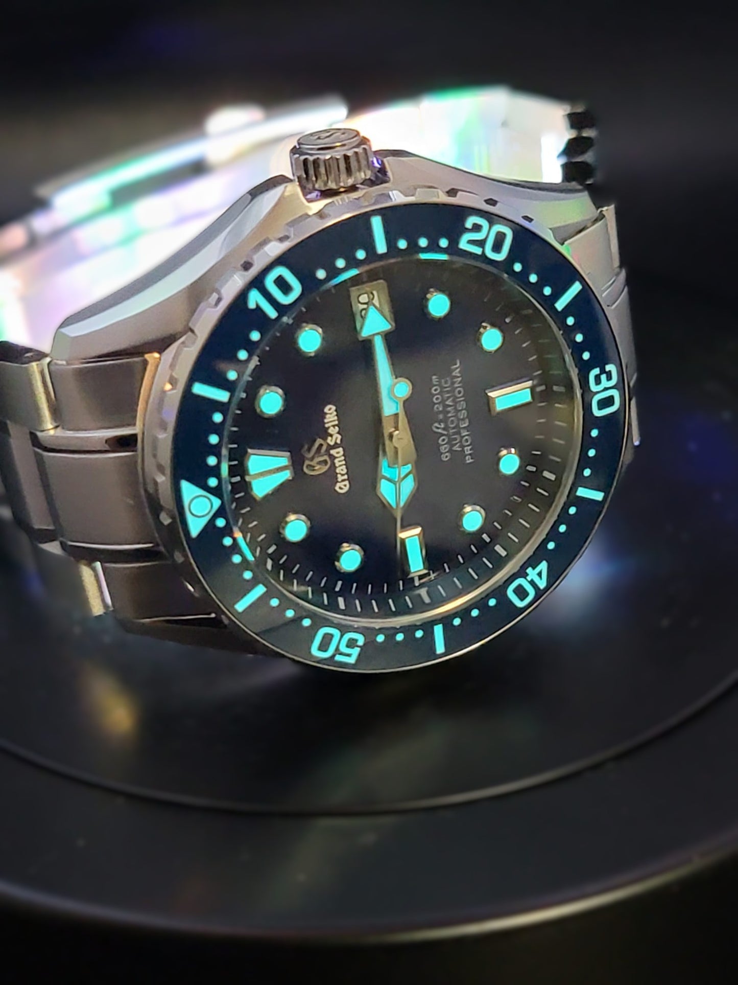 *** BRAND NEW PREMIER CUSTOM MOD 40mm Grand Seiko Sports Collection BLUE MOTHER OF PEARL Mens Watch - NH35