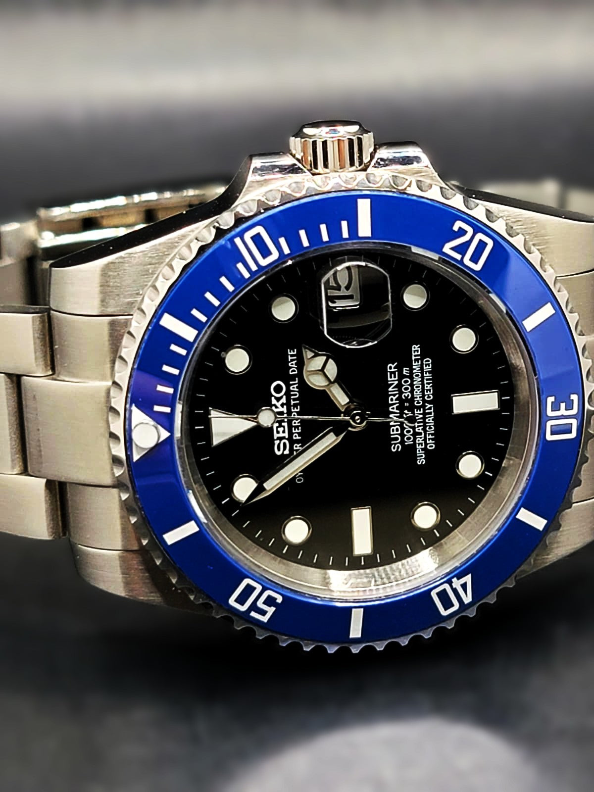 SEIKO MOD BLUEBERRY SUB STYLE SAPPHIRE CRYSTAL AUTOMATIC NH35A MOVEMENT MEN'S WATCH NEW