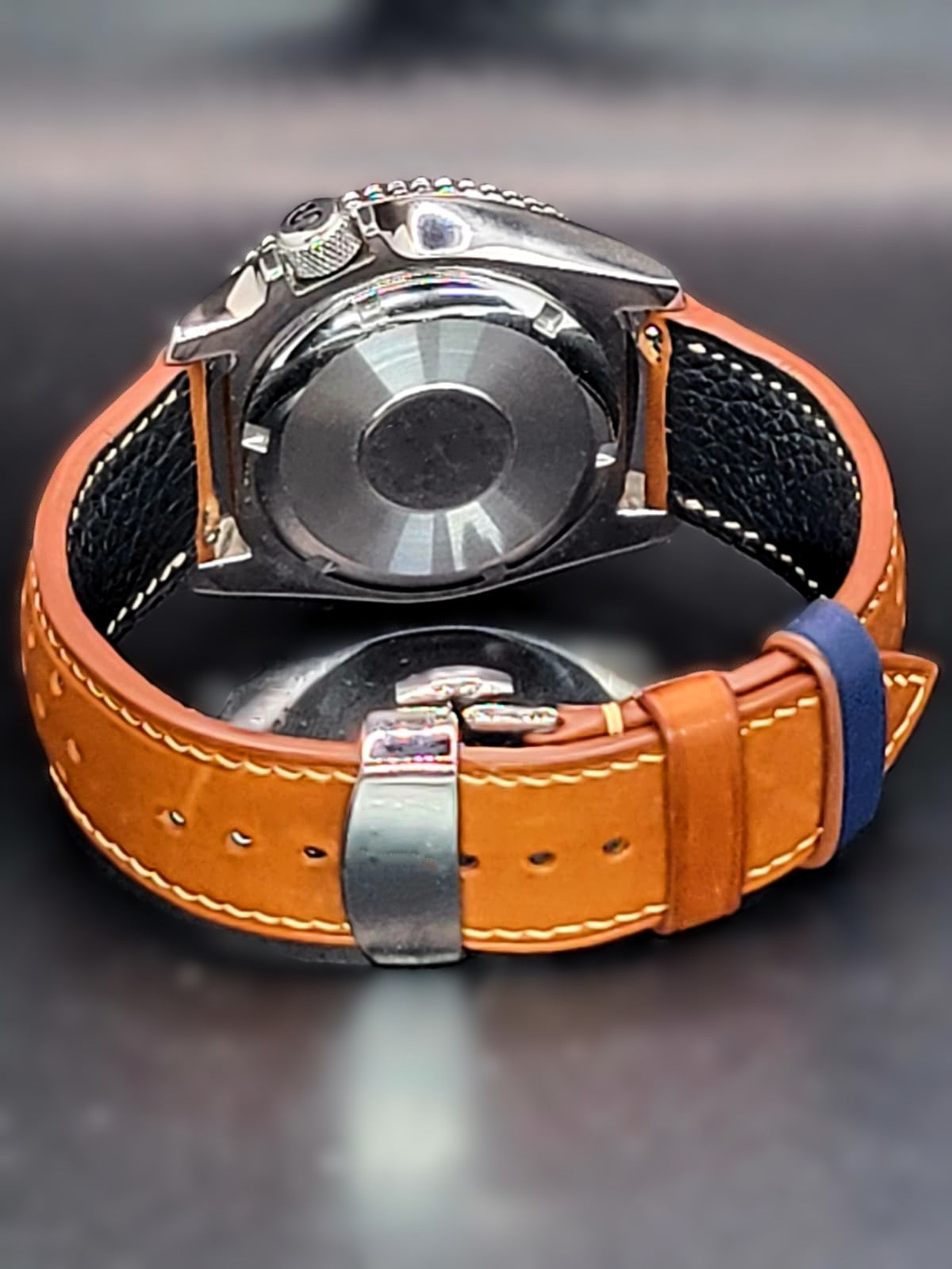 CUSTOM SEIKO MOD - COWBOY ICE - CUSTOM HAND MADE LEATHER