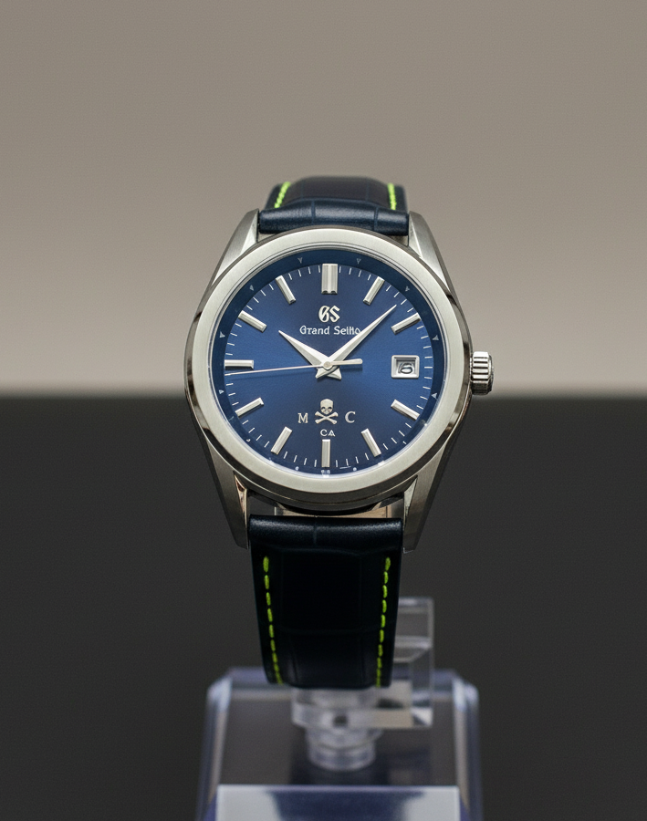 CUSTOM ORDER PREMIER MOD (GRAND SEIKO MOD) CUSTOMIZED ROYAL BLUE DIAL, RED LEATHER BAND WITH BUTTERFLY CLASP, NH34GMT with RED GMT HAND AUTOMATIC NEW **BUILD TO ORDER, SERIOUS INQUIRIES ONLY PLEASE!**