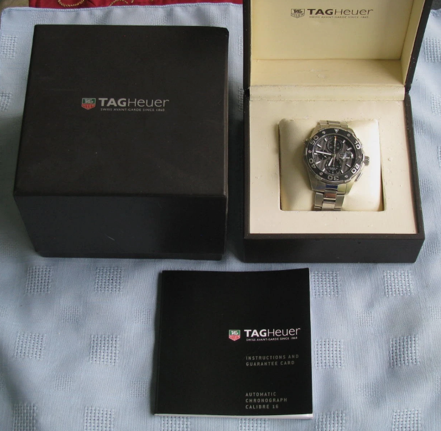 Tag Heuer Aquaracer CAJ2110 Automatic Chronograph Dive Sport Wrist Watch w/Box