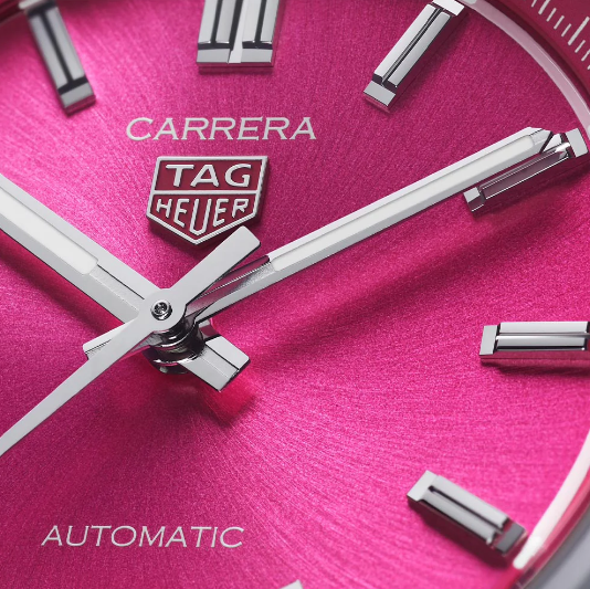 BRAND NEW TAG Heuer Carrera Date Watch Pink Dial Steel Bracelet, 36mm