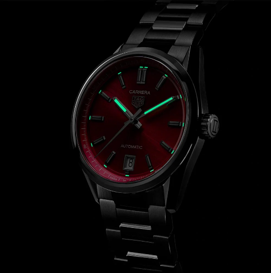 BRAND NEW TAG Heuer Carrera Date Watch Pink Dial Steel Bracelet, 36mm