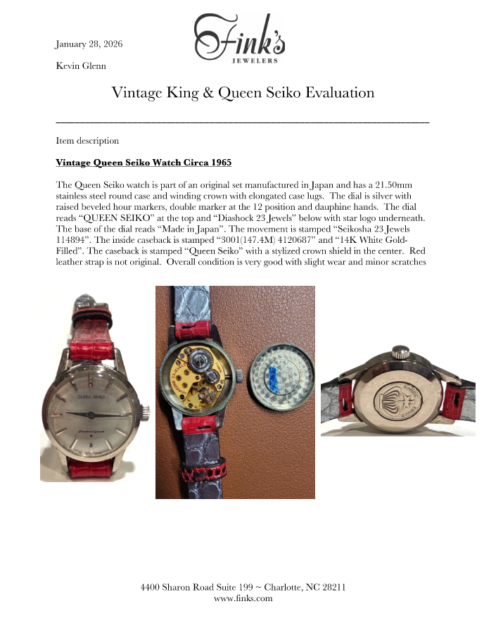 NEAR MINT 1965 King Seiko and Queen Seiko SET from Tokyo's Flagship Store Waco - Seiko Store