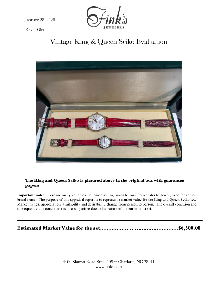 NEAR MINT 1965 King Seiko and Queen Seiko SET from Tokyo's Flagship Store Waco - Seiko Store