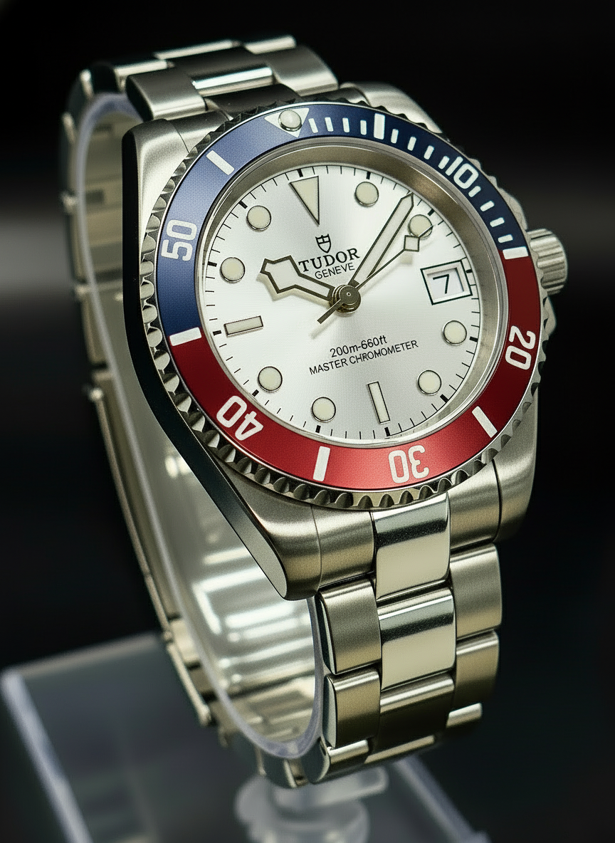 CUSTOM TUDOR MOD WHITE DIAL PEPSI BEZEL (BUILD- TO- ORDER SAVE $50)