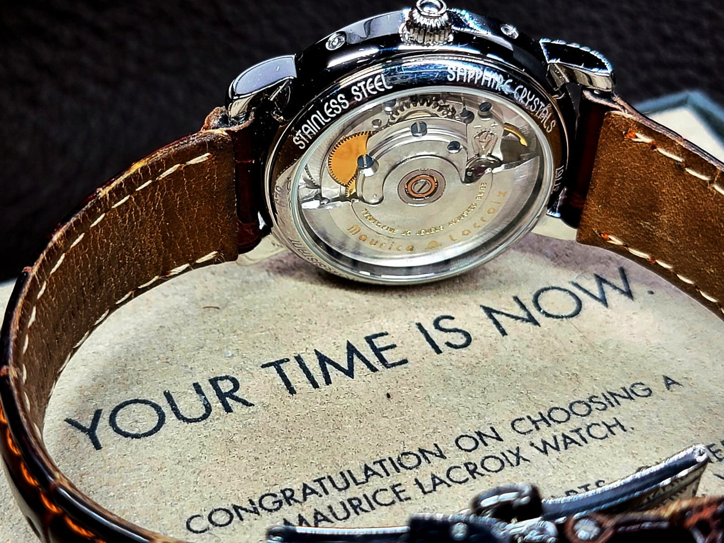 Maurice Lacroix Masterpiece Phase de Lune 38MM White Dial Leather Strap (MP6347)