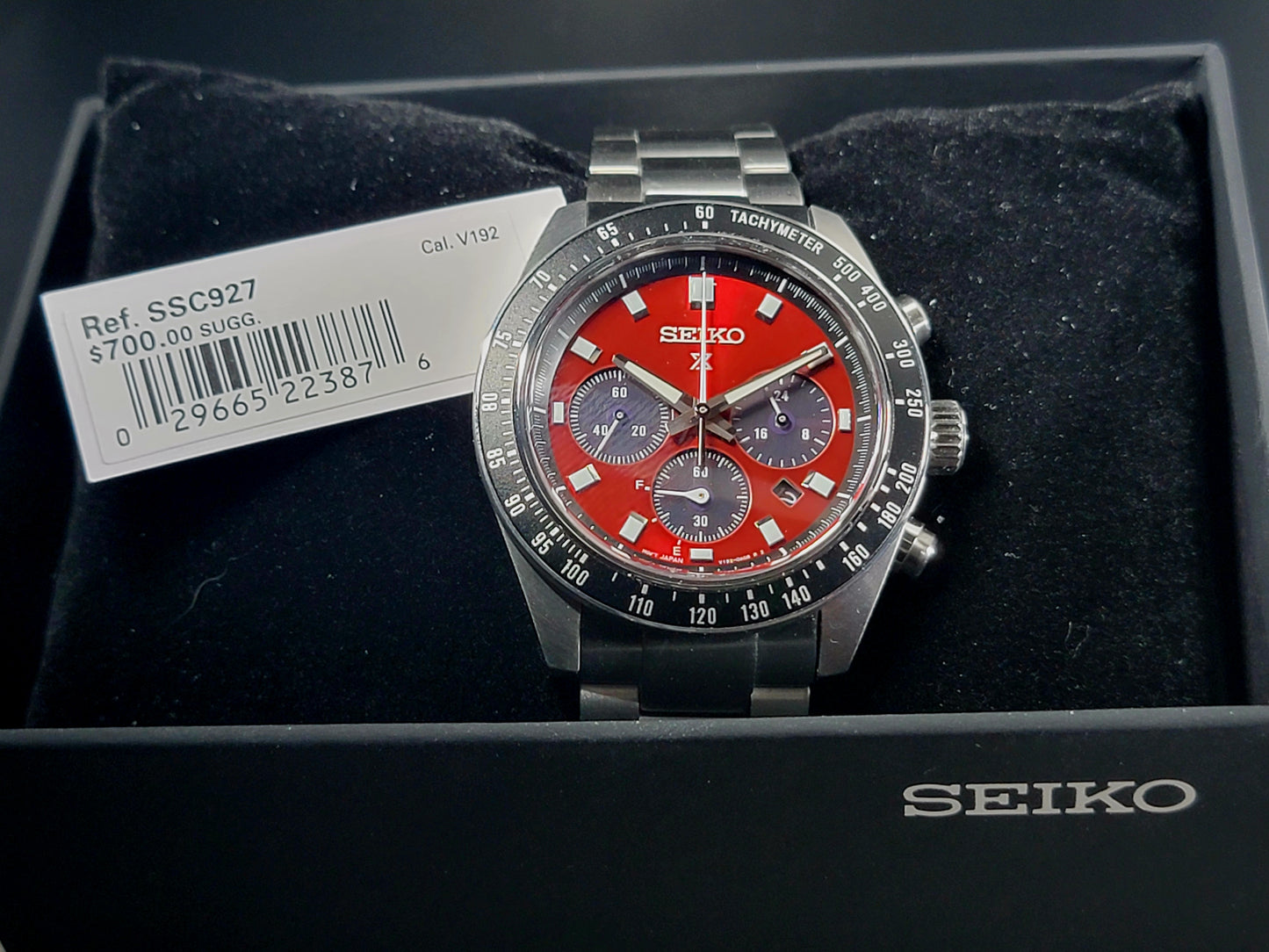 Seiko Prospex.                       SSC927 US Special Edition Prospex Speedtimer Solar Chronograph SeiTona