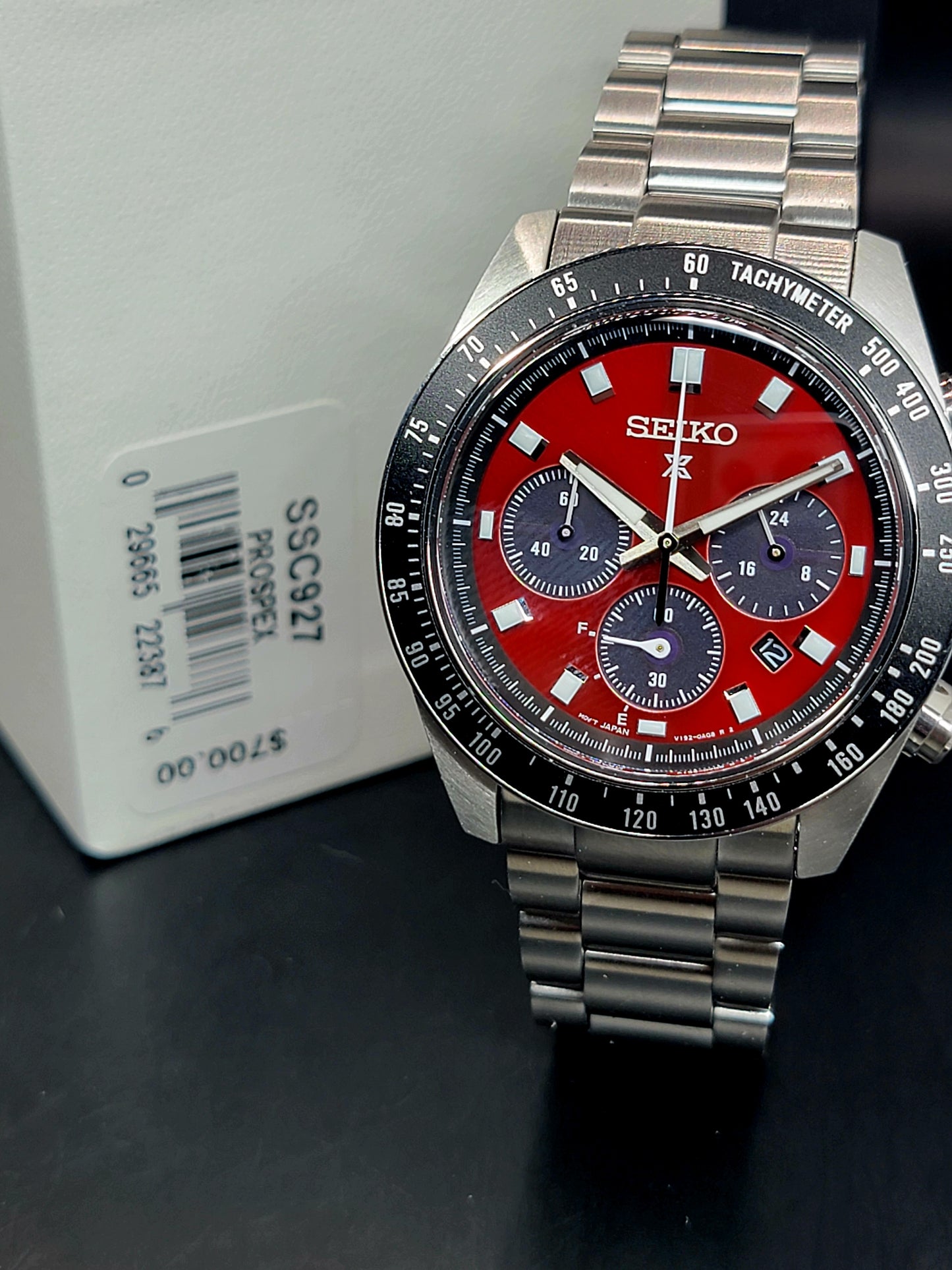 Seiko Prospex.                       SSC927 US Special Edition Prospex Speedtimer Solar Chronograph SeiTona