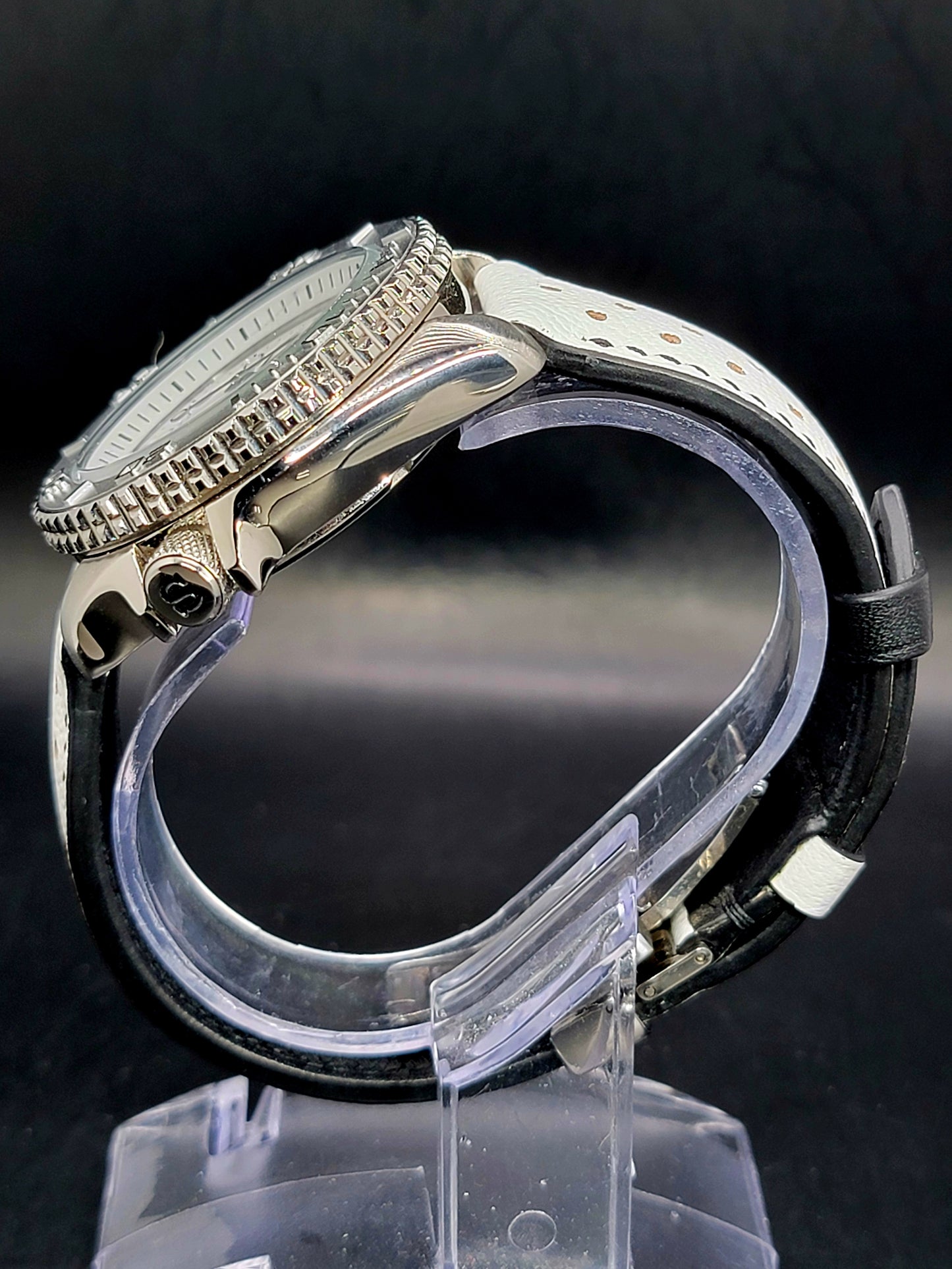 CUSTOM PREMIER SEIKO SNOOPY L.E. MOD ON CUSTOM HAND-MADE WHITE RALLY LEATHER BAND - NH36 AUTO