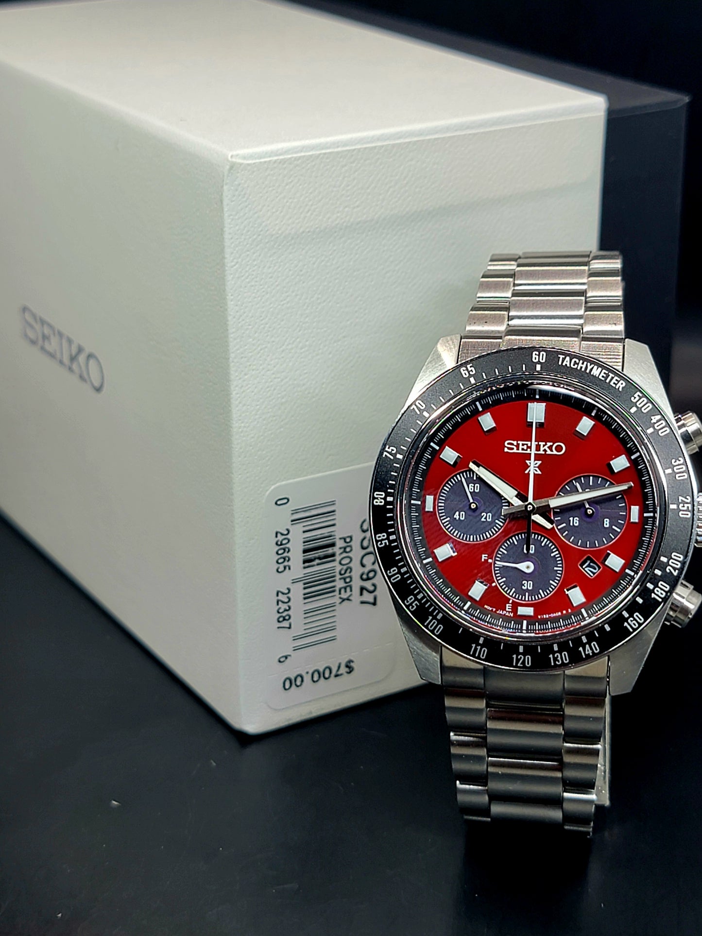 Seiko Prospex.                       SSC927 US Special Edition Prospex Speedtimer Solar Chronograph SeiTona