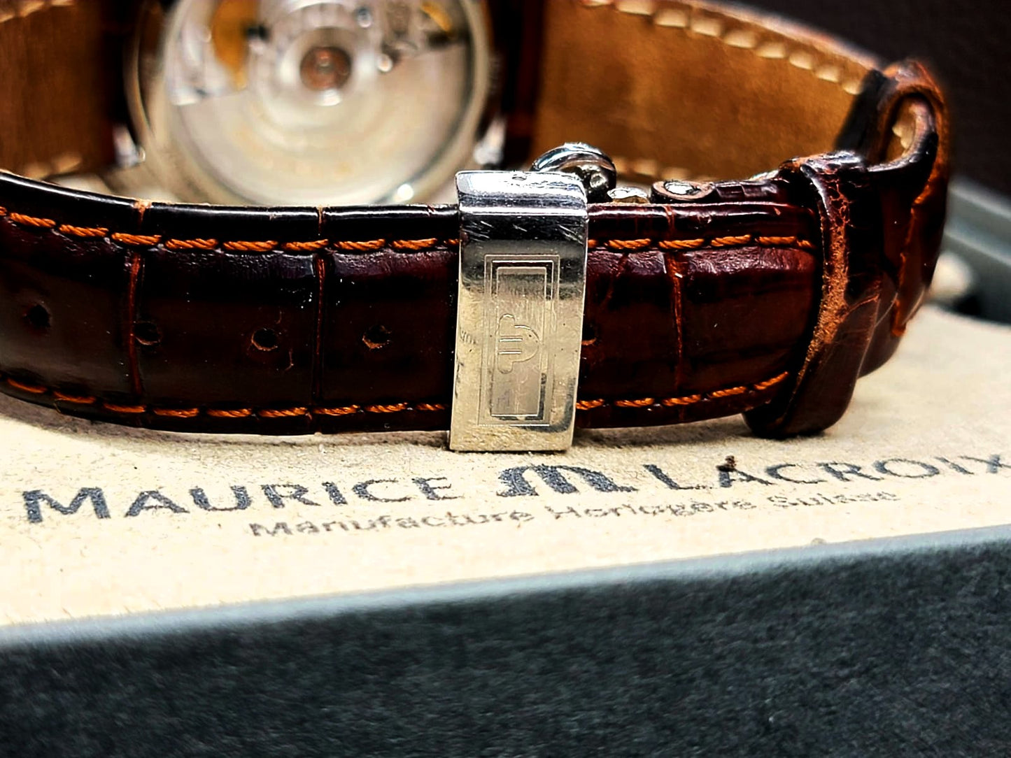 Maurice Lacroix Masterpiece Phase de Lune 38MM White Dial Leather Strap (MP6347)